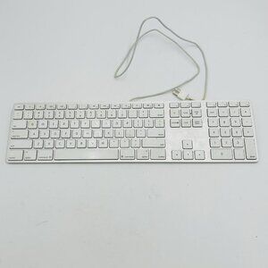 Apple Slim USB Corded/Wired Keyboard A1243 Full Size Tested